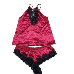 Frederick's of Hollywood Satin and Lace Cami Set